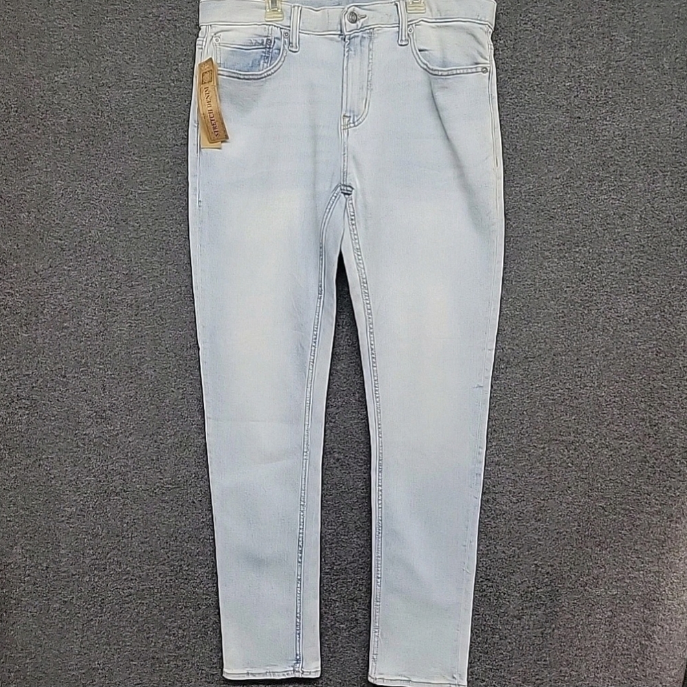 Old Navy Stretch Denim Light Acid Wash Blue Slim E Jeans Mens Size 34 x 33